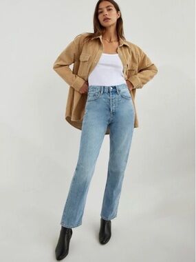 👖 Aritzia Denim Forum The Joni High Rise‎ Loose Jean Straight Size 28 Leg 29L